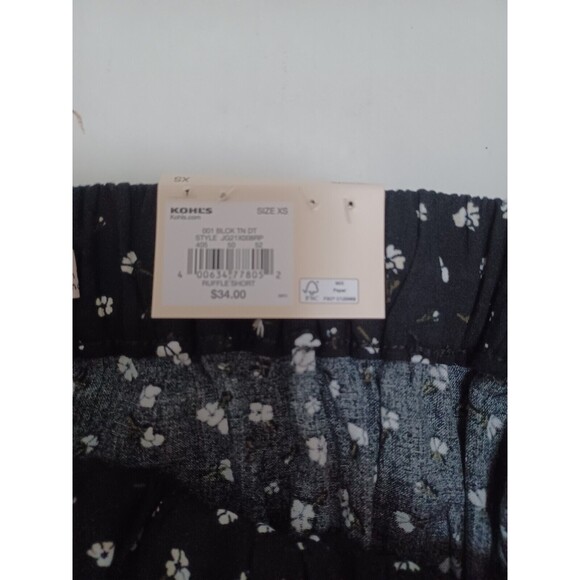 SO Ruffle Shorts High Rise Black White Floral Womens XS NWT - Picture 5 of 9